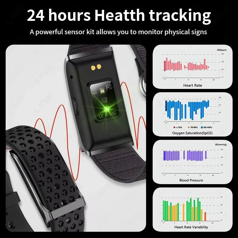 2025 Original No Screen Smart Watch Men's Sports Outdoors Fitness Heart Rate Various data Monitor 1ATM Waterproof Smartwatch
