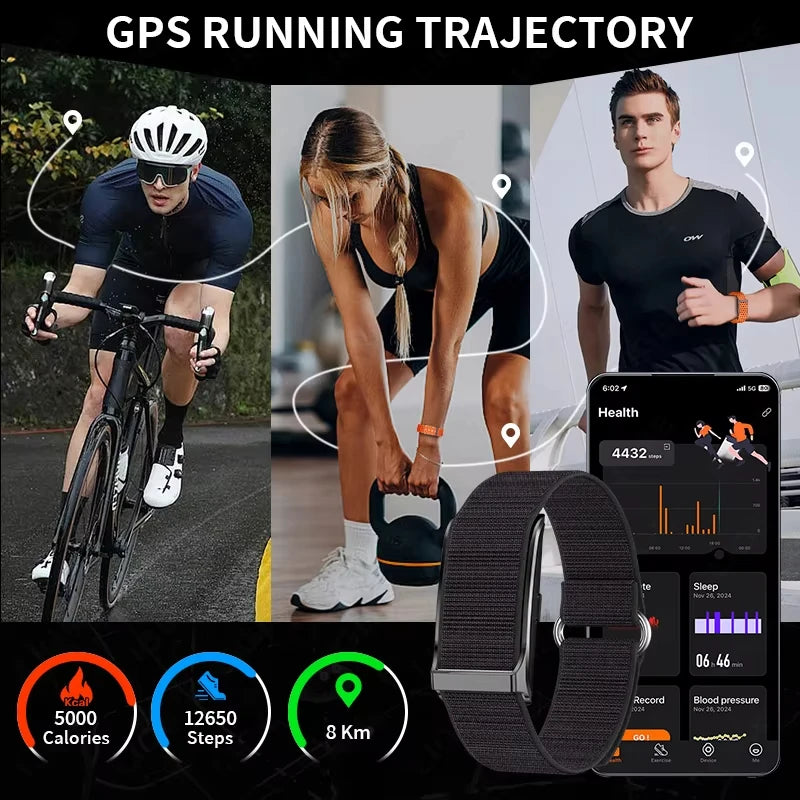 2025 Original No Screen Smart Watch Men's Sports Outdoors Fitness Heart Rate Various data Monitor 1ATM Waterproof Smartwatch