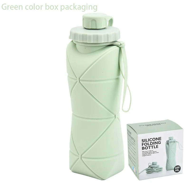 Silicone Collapsible Mug Large Capacity 600ml Outdoor Travel Sports Portable High Temperature Resistant Food Grade water cup