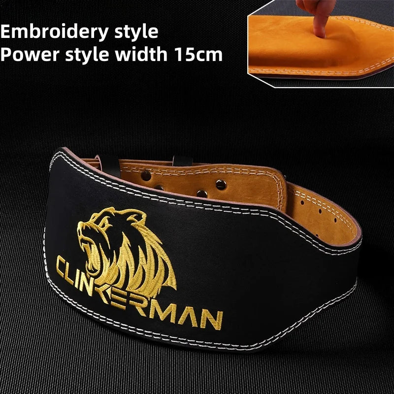 Lion Embroidery Weightlifting Belt, Width 11.5/15cm Professional Gym Powerlifting Belt for Men Women, Adjustment Fitness Belt.